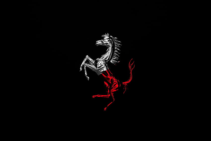 Horse, Ferrari, logo, minimal HD wallpaper