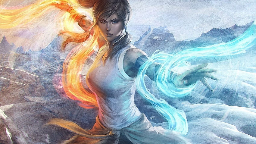 Legned avatar korra of korra anime fire water, Anime Fire Girl HD wallpaper