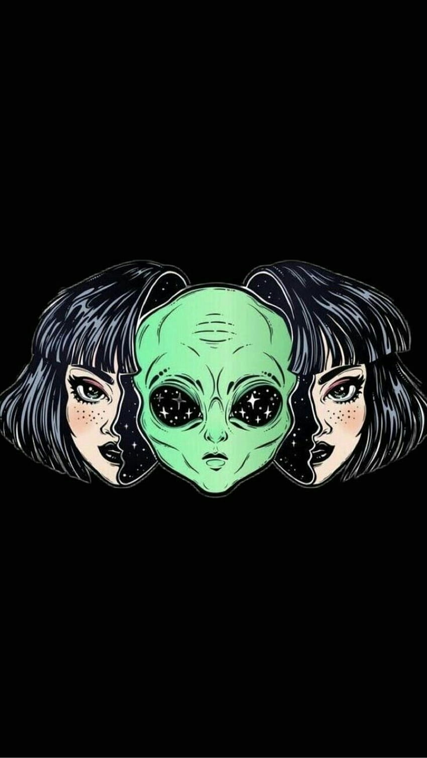 estetica ⭐.. nel 2021. Arte aliena, Arte aliena, Arte psichedelica, Kawaii Grunge Alien Girl Sfondo del telefono HD