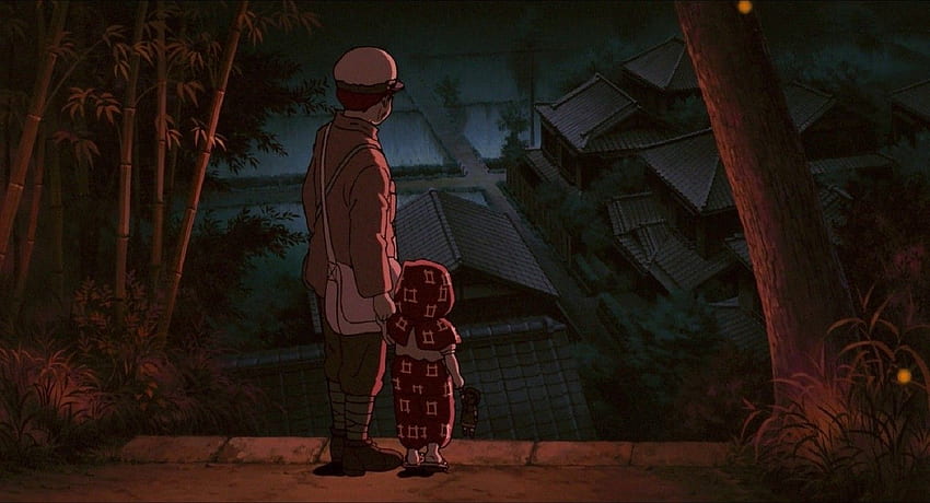 Grave Of The Fireflies - Setsuko & Seita - Studio Ghibli Wallpaper  (1949×3464) : r/Amoledbackgrounds