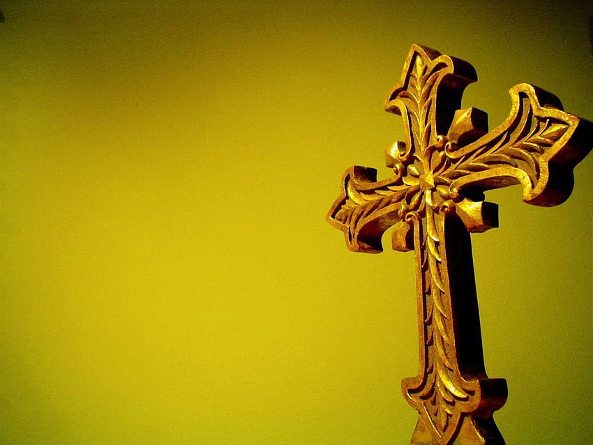 Christian Cross, Yellow Cross HD wallpaper
