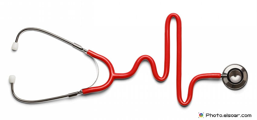 Stéthoscope et stéthoscope coeur rouge en forme - la santé n'est pas Fond d'écran HD