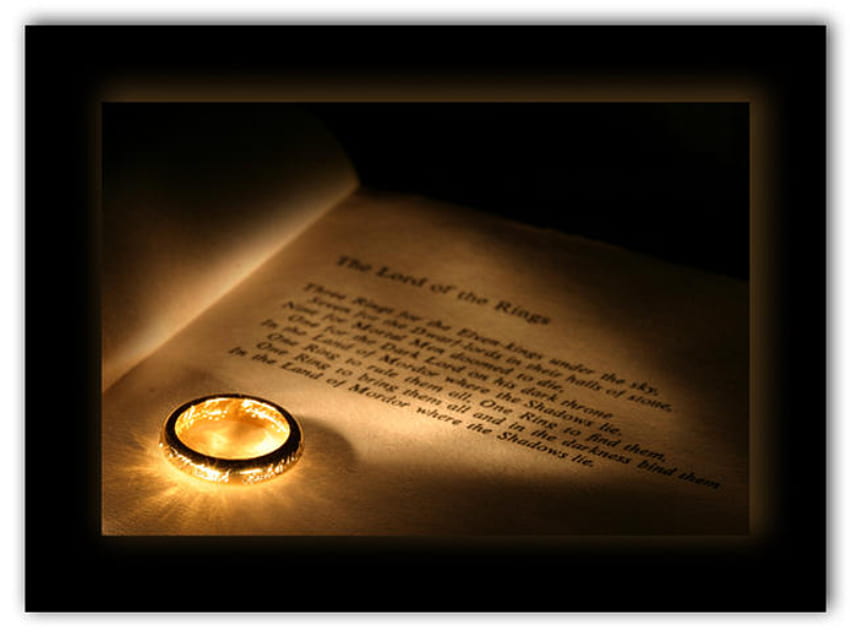 Un anillo para gobernarlos a todos . . ., cuento, libro, el señor de los anillos, anillo, luz, señor, película fondo de pantalla