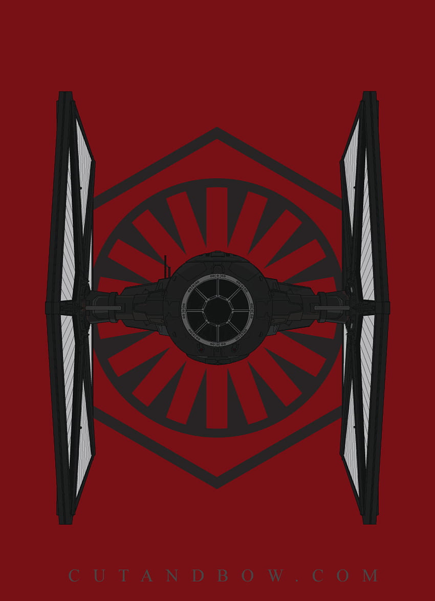 Tie Fighter de la Primera Orden de Star Wars, logotipo de la Primera Orden fondo de pantalla del teléfono