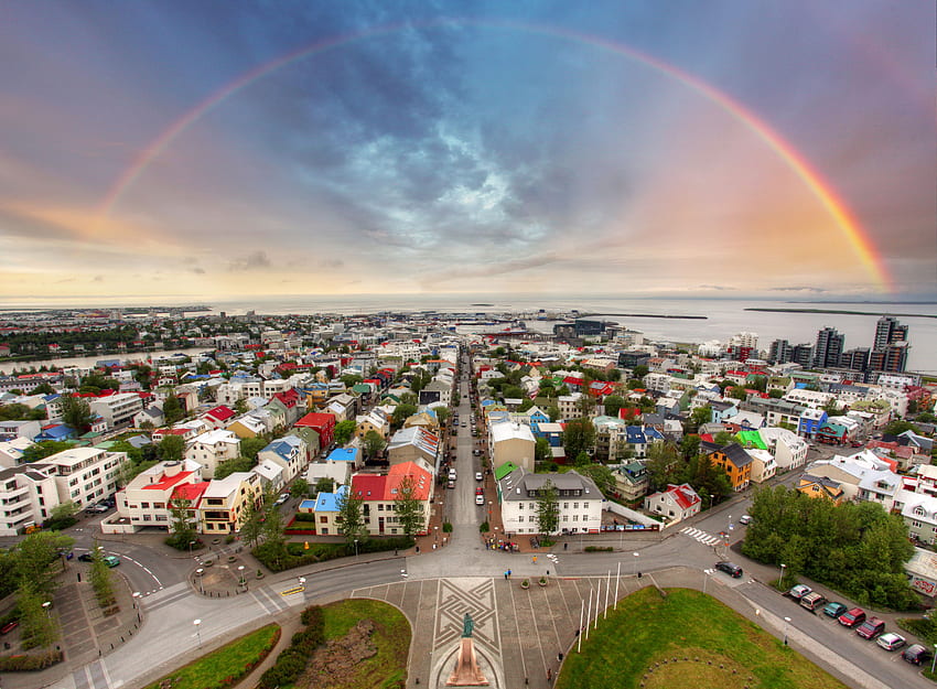Stadt Reykjavik - Island und HD-Hintergrundbild