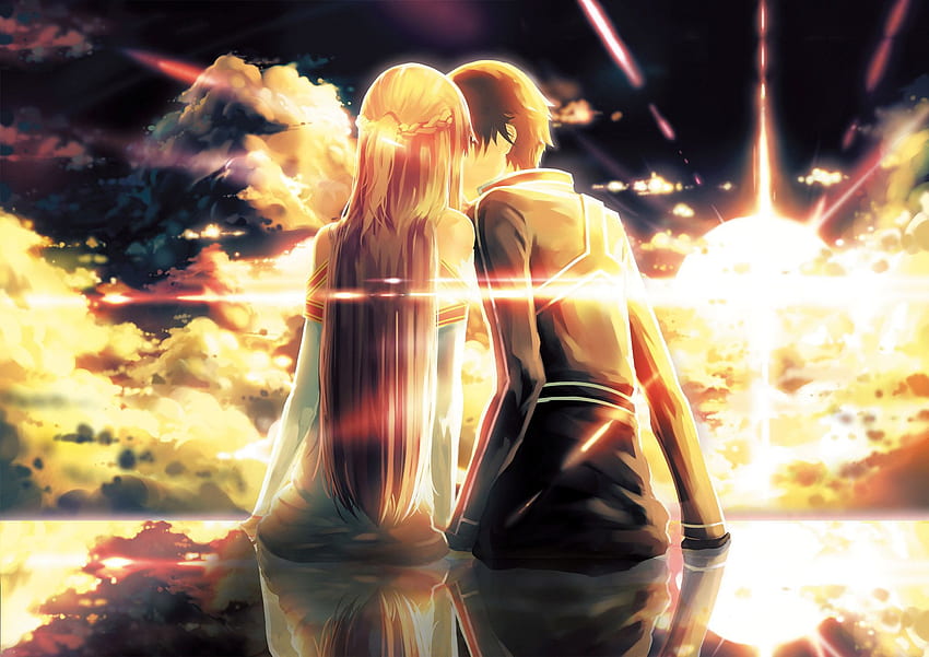 Animax Romantic, Anime Couple Kiss HD wallpaper