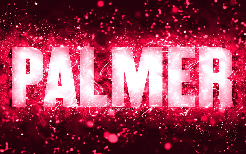 Happy Birtay Palmer, , pink neon lights, Palmer name, creative, Palmer Happy Birtay, Palmer Birtay, popular american female names, with Palmer name, Palmer HD wallpaper