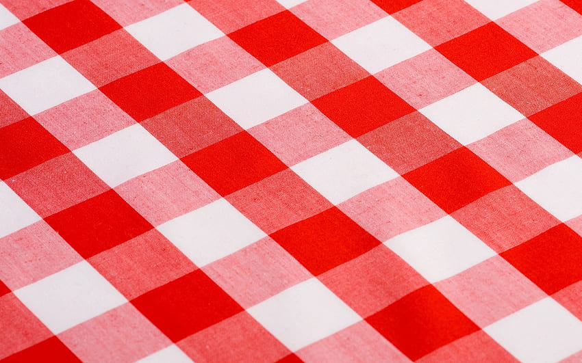 tablecloth, red and white, texture red and white, tablecloth, Texture HD wallpaper