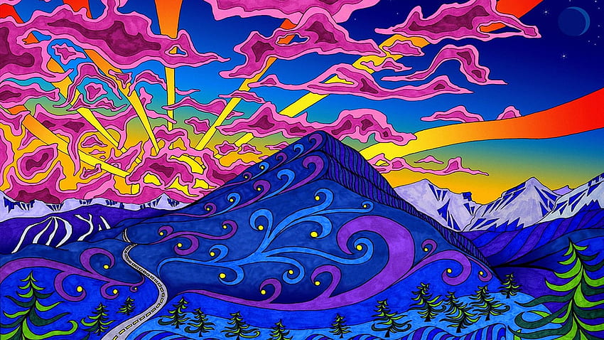 Panoramiczny Trippy na kolorowy telefon komórkowy, kolorowy Trippy Tapeta HD