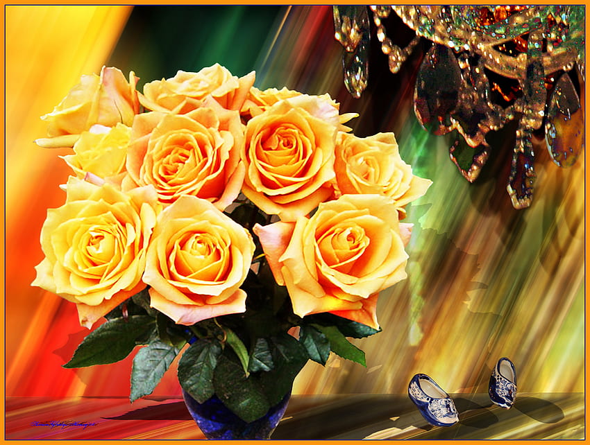 Rosas amarillas brillantes para Cinzia (la pantera), naturaleza muerta, flores, rosas, amarillo fondo de pantalla