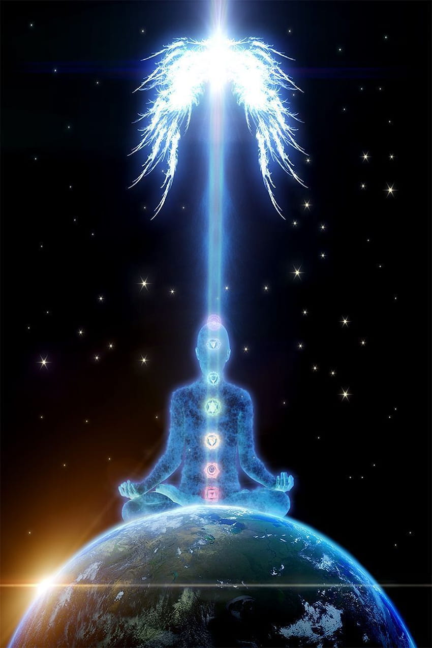 The Awakening - Digital Art by Gavin Gallivan. Cosmic energy enters through the mind and meditation helps the m. Arte de ioga, Arte visionária, Meditação profunda HD phone wallpaper