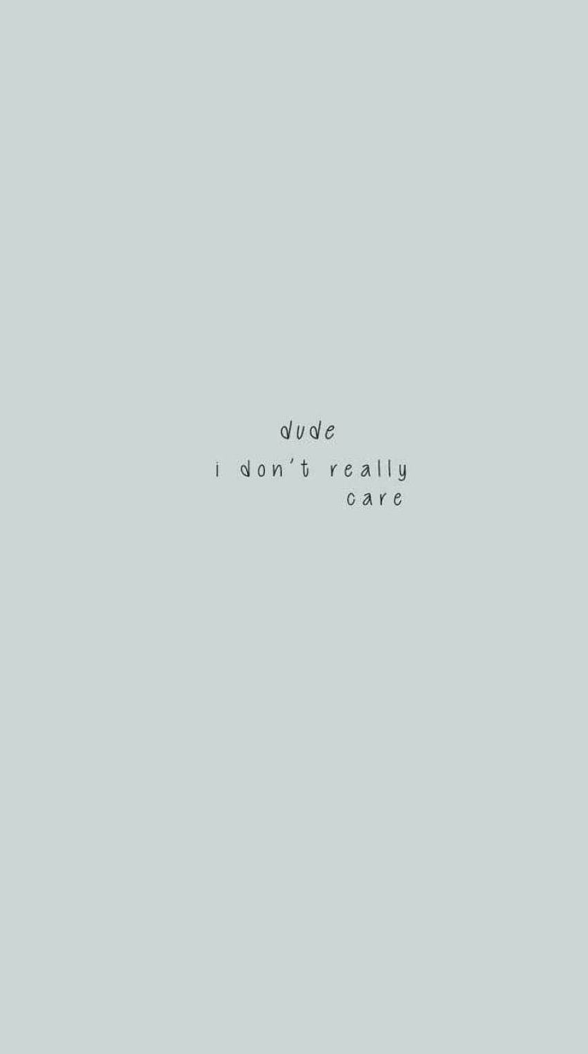 Dude! I don't really care - awesome iphone HD phone wallpaper