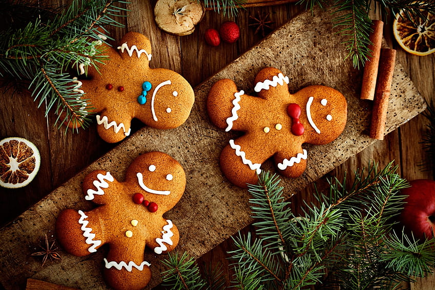 Selamat Natal!, manis, craciun, natal, pencuci mulut, kue, roti jahe, makanan Wallpaper HD