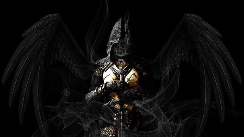 Reaper, Black Wings, Armored, Sword, Dark, Fallen, Fallen Knight วอลล์เปเปอร์ HD