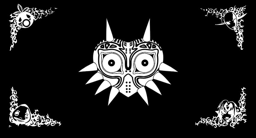 Masque de Majora : gaming, Black and White Zelda Fond d'écran HD