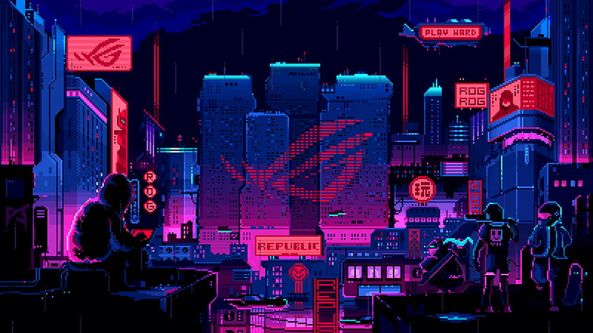 . ROG - Republic of Gamers Global, Neon Rain papel de parede HD