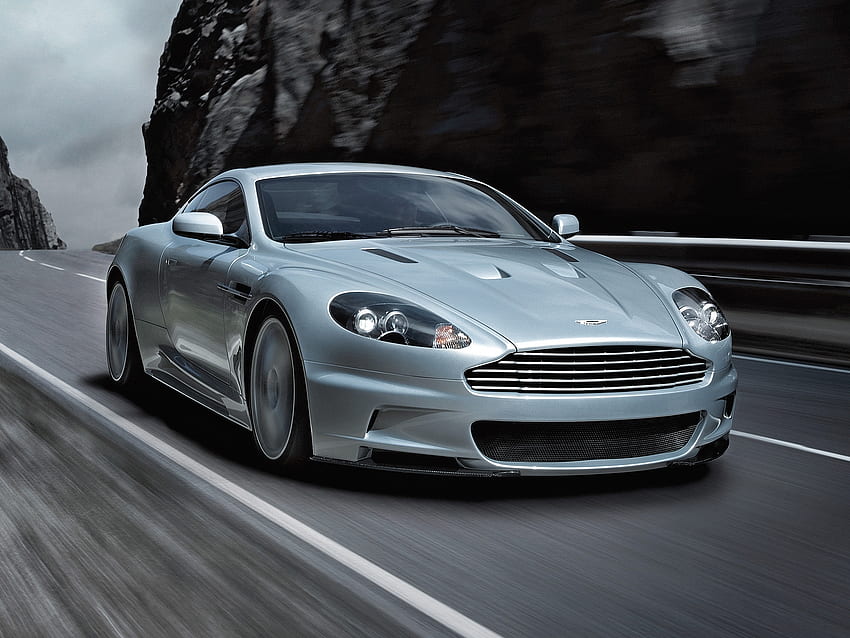 Sports, Auto, Aston Martin, Cars, Rocks, Front View, Speed, Dbs, 2008, Metallic Gray, Grey Metallic HD wallpaper