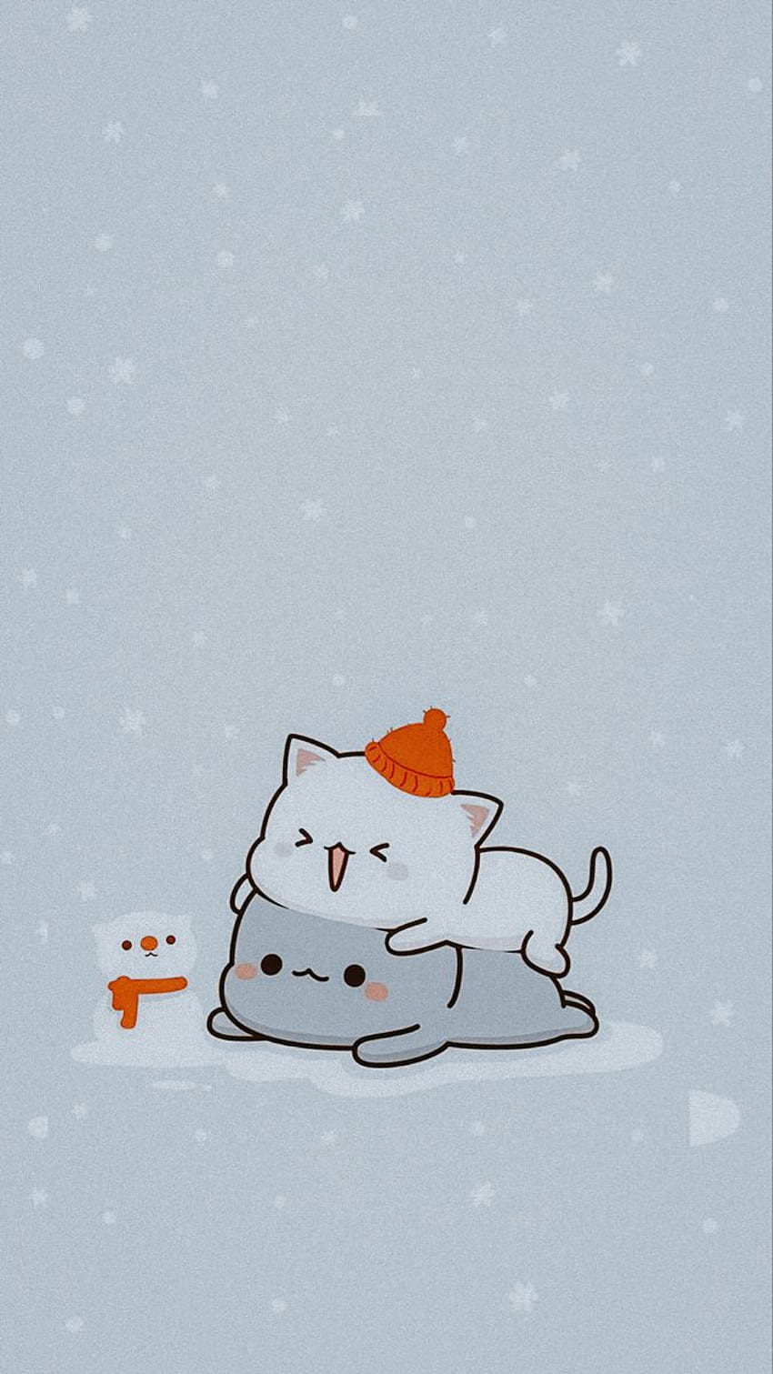 mitao kedi Sevimli kedi , Sevimli çizgi film , Kedi telefonu , Mochi Peach HD telefon duvar kağıdı