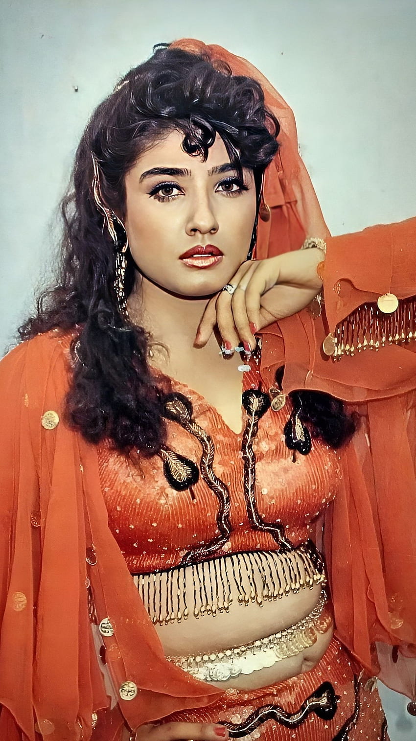 Raveena Tandon, Bollywood-Schauspielerin, Vintage HD-Handy-Hintergrundbild