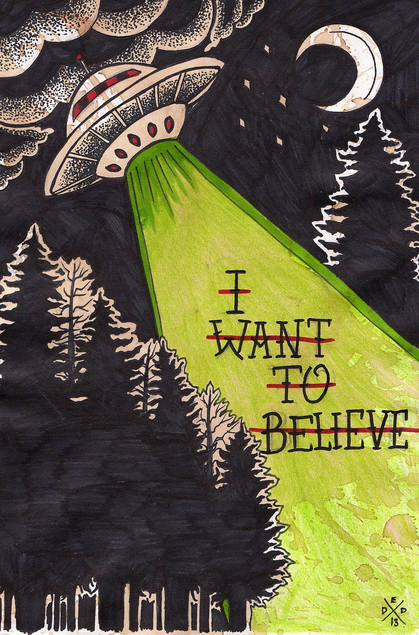 I Want To Believe - Believe Alien アートと背景 HD電話の壁紙