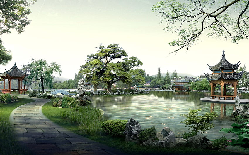 Japanese Landscape, Japan Countryside HD wallpaper