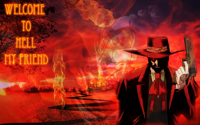 Alucard in Hell, to hell my friend, alucard, welcome, hellsing HD wallpaper
