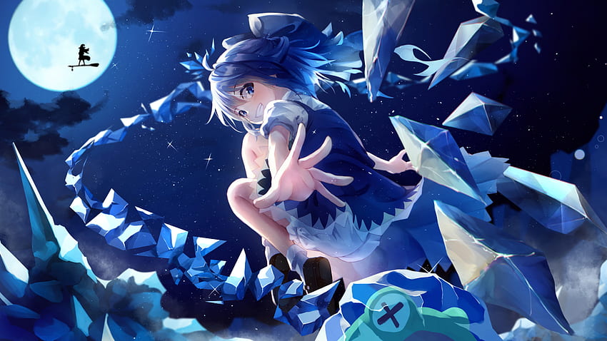 Cirno Blue Hair Touhou Resolution , Anime , , und Background, 1366X768 Blue HD-Hintergrundbild