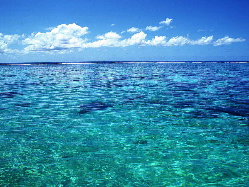 Visualização da água do mar cristalina do Tahiti, oceano cristalino papel de parede HD