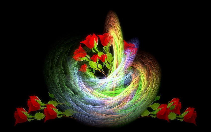 ✫Red Roses Basket✫, beloved valentines, roses, fractal art, digital art, beautiful, creative pre-made, basket, love four seasons, fractal manipulations, softness beauty, flowers, lovely, red roses basket HD wallpaper
