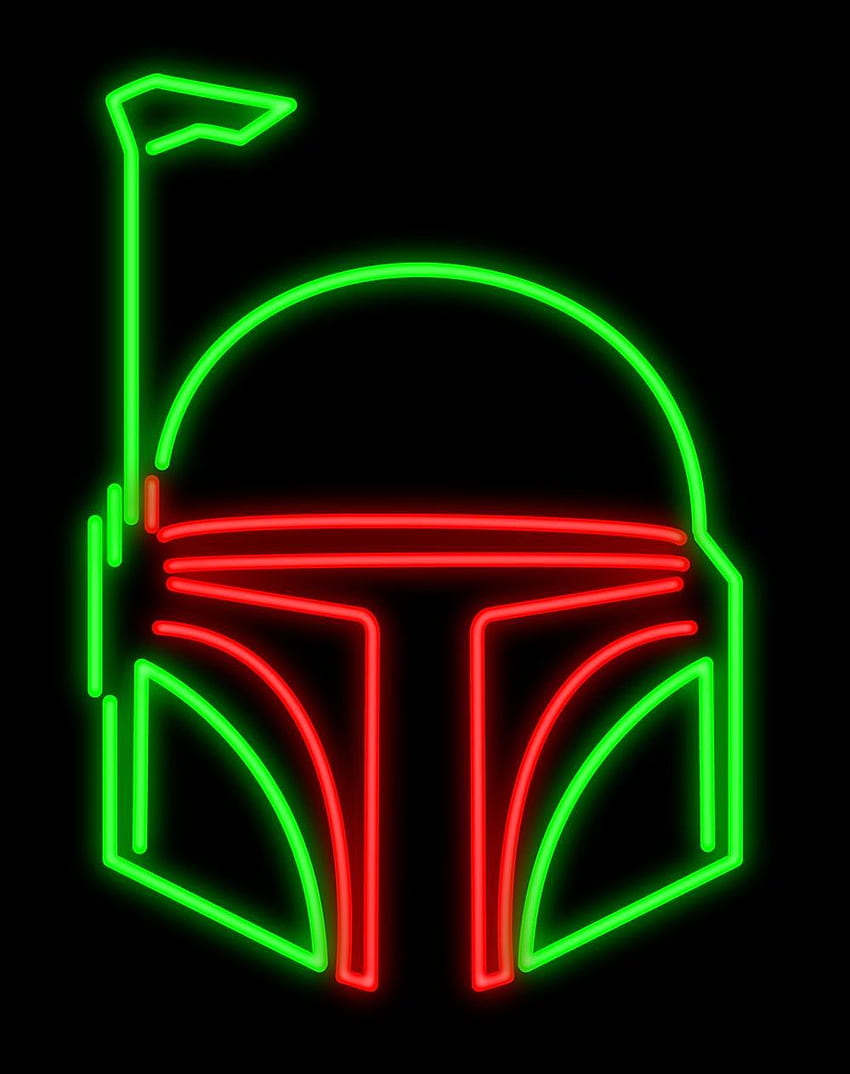 Boba Fett Helmet Star Wars Neon Sign - Superheroes Neon Sign HD phone wallpaper