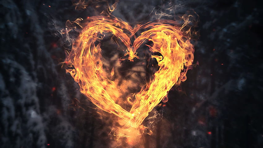 Burning Heart, Love, , , Background HD wallpaper