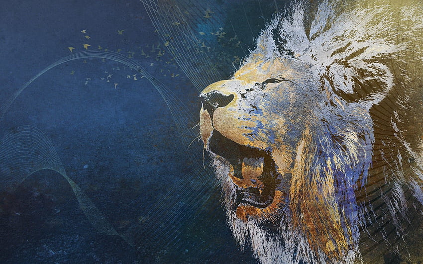Abstract, Background, Grin, , Drawing, Lion HD wallpaper