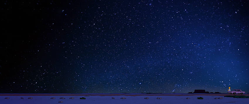 Homer betrachtet die Sterne, Stadt der Sterne HD-Hintergrundbild