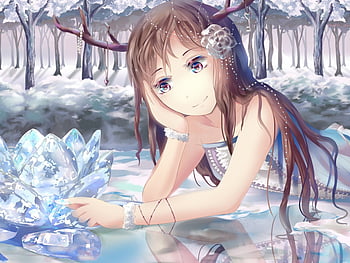 Hình nền Fairy Anime Sad sáng tạo và đầy tình cảm. Tuyết rơi nhẹ nhàng trên đầu nàng tiên cá xinh đẹp trong bức ảnh này. Sẽ cảm thấy nó làm cho bạn muốn đặt làm hình nền ngay lập tức.