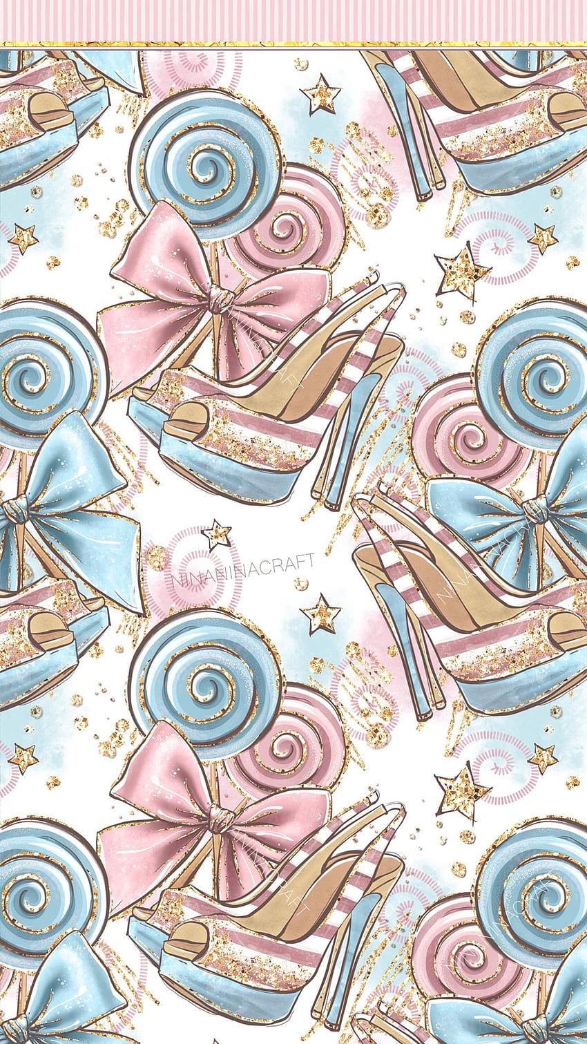 Cute Pink and Blue Clip Art Cute Glitter Planner Stickers. Etsy in 2021. Pink girly, Mermaid , Animal print, Aesthetic Candy Pattern HD phone wallpaper