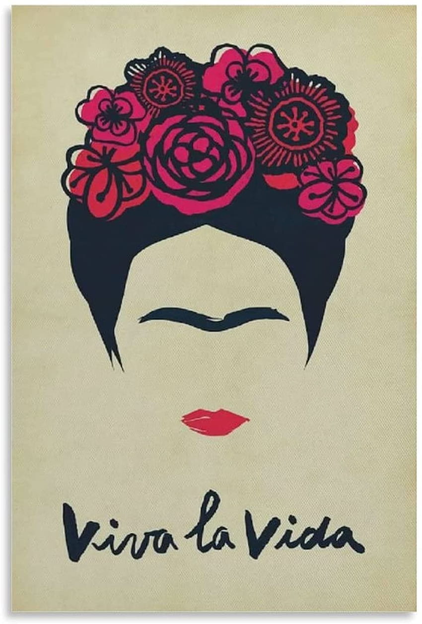 YANMO Frida Kahlo Life Long Live Art Deco โปสเตอร์ผ้าใบศิลปะโปสเตอร์และผนังศิลปะพิมพ์ครอบครัวสมัยใหม่ตกแต่งห้องนอนโปสเตอร์นิ้ว (ซม.): โปสเตอร์และพิมพ์, Frida Kahlo Frases วอลล์เปเปอร์โทรศัพท์ HD