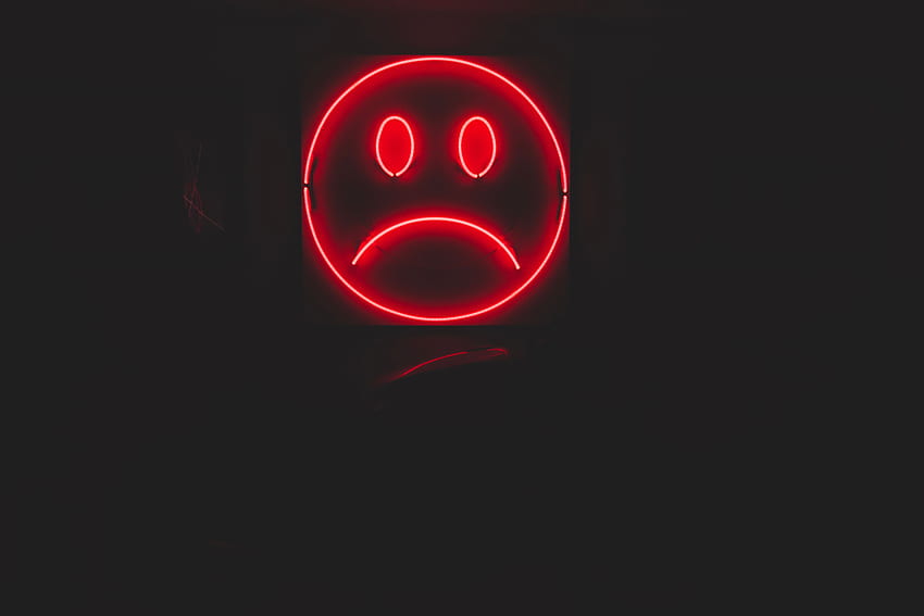 Dark, Neon, Smile, Sad, Emoticon, Smiley HD wallpaper