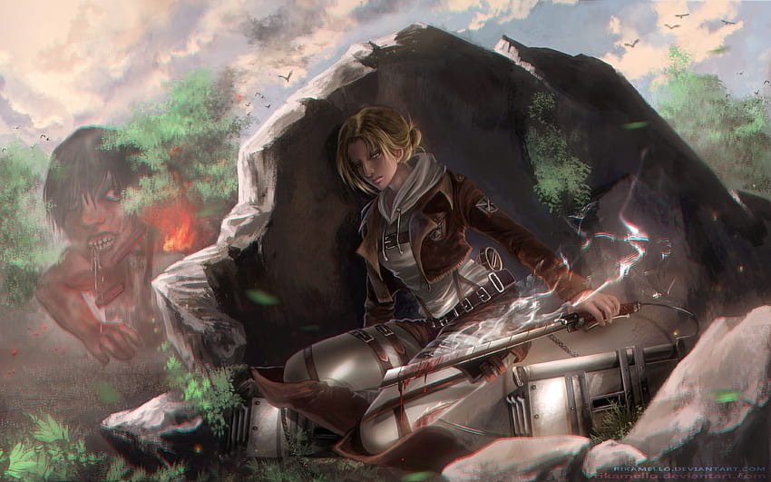 Ultra Attack On Titan and Background, Attack On Titan OLED HD wallpaper