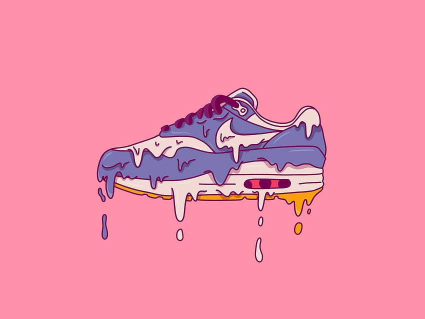 Logotipo de Nike goteando, goteo de donut fondo de pantalla