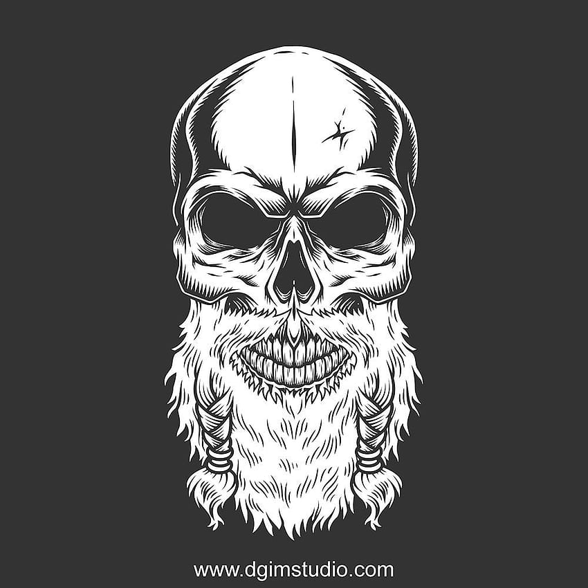 The Tattoos Ideas Of The Skull With The Long Beard And Use The Christmas  Hat, Danger Skull, Reaper, Skull Head PNG Transparent Image and Clipart for  Free Download