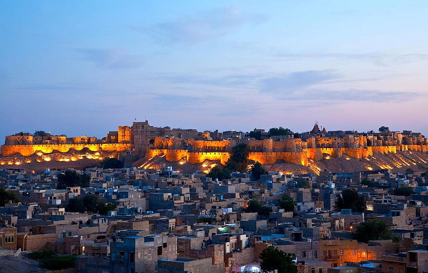 lights, home, India, Rajasthan, Golden City Jaisalmer Fort for , section город HD wallpaper
