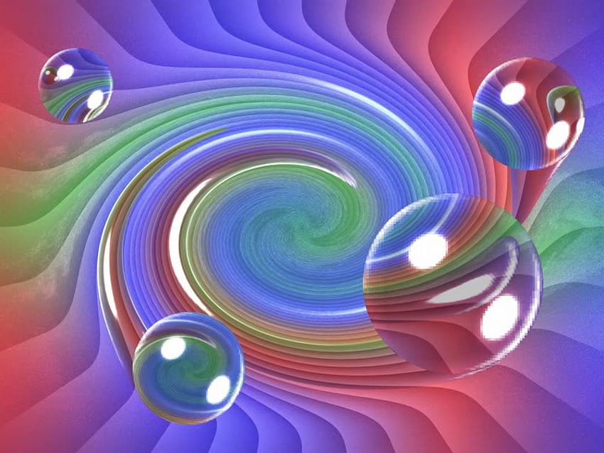 Mehrfarbiger Strudel mit Blasen, Strudel, Farben, Zusammenfassung, Blasen HD-Hintergrundbild
