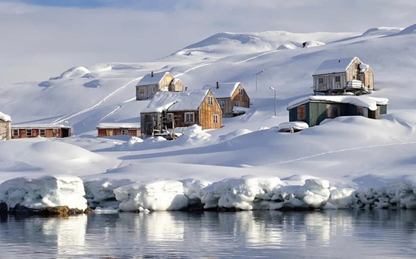 Grenland village, winter, Grenland, nature, village HD wallpaper