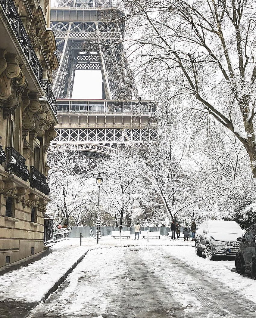 Eiffel Tower. Paris, France. Winter • Snow. Tour eiffel, Paris winter, France winter, Snowy Paris HD phone wallpaper