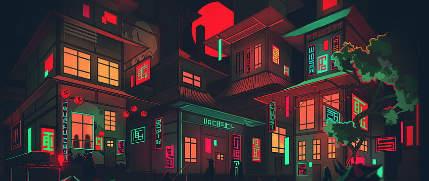 The Neon Shallows by Kawitt:, 네온 하우스 HD 월페이퍼
