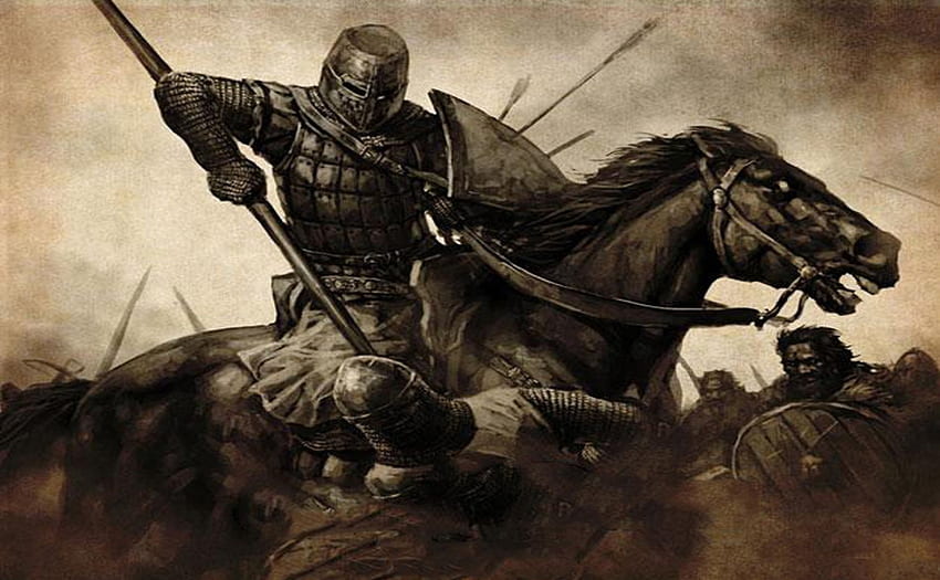 騎士、盾、馬、槍 高画質の壁紙