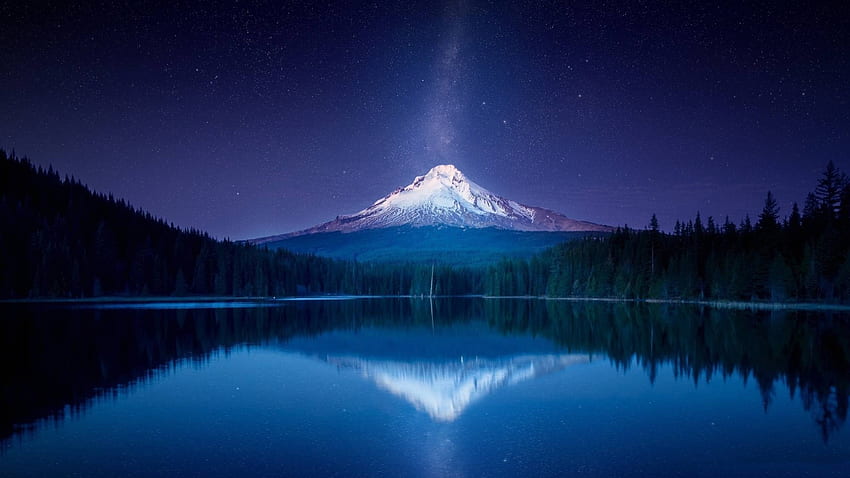 susu gunung yang menakjubkan, menyenangkan, sejuk, alam, bintang, danau, gunung Wallpaper HD