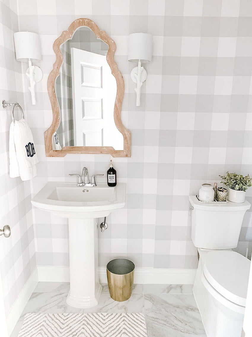 Modern Farmhouse Powder Bathroom Reveal - A Blissful Nest, White Buffalo HD phone wallpaper