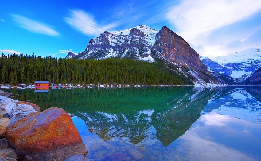 Danau Louise, Taman Nasional Banff, Alberta, Kanada, Biru, Cantik, Danau, Taman, Nasional, Alam, Langit, Kanada, Alberta, Hutan Wallpaper HD
