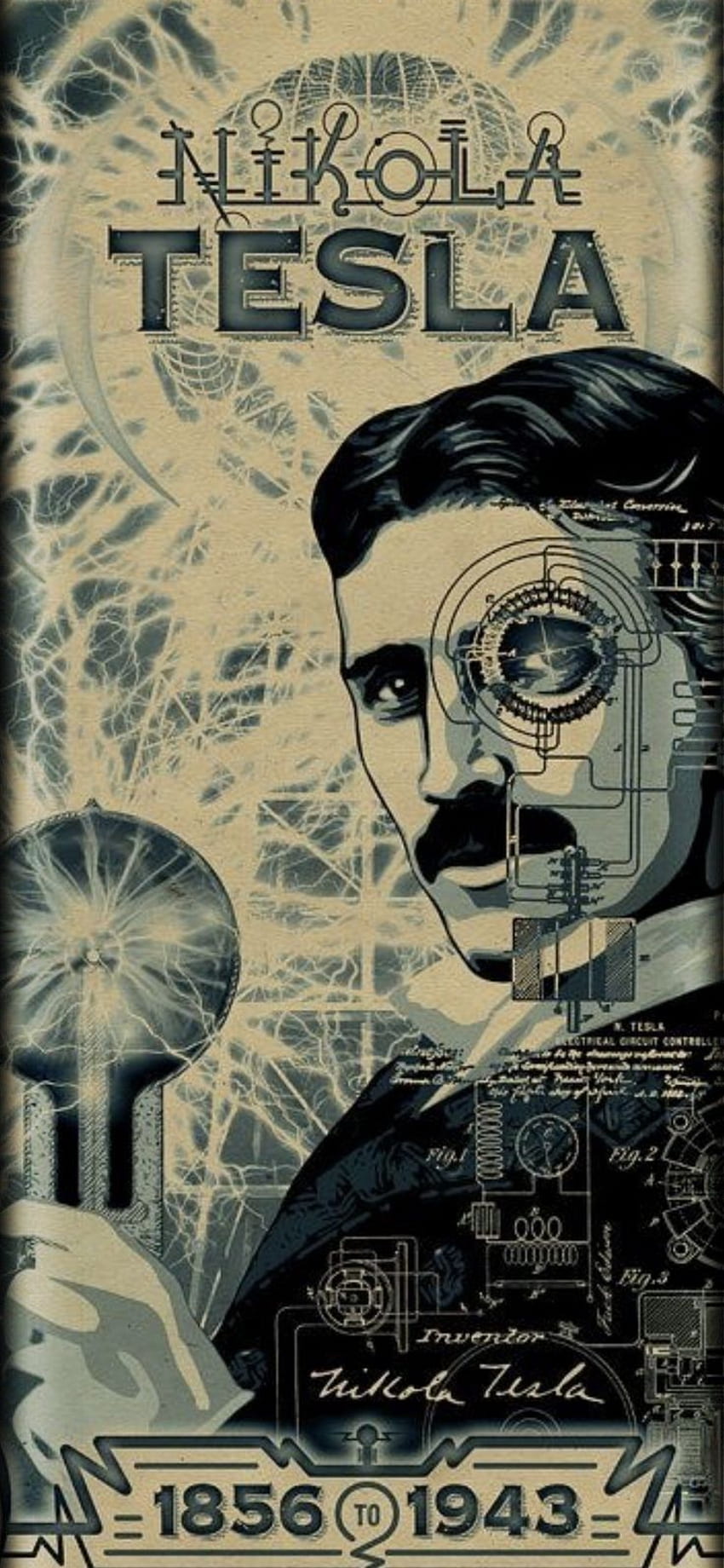 Nikola Tesla สมาร์ทโฟน คำคม Nikola Tesla วอลล์เปเปอร์โทรศัพท์ HD